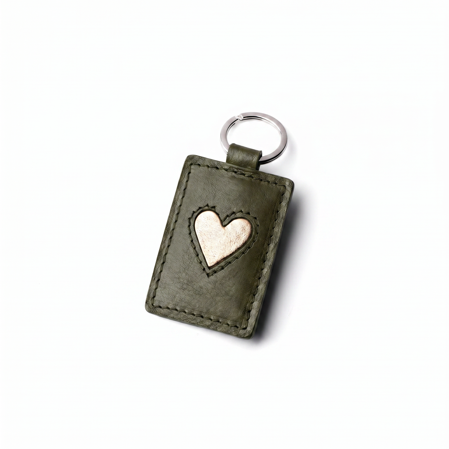 Porte-clé cœur en cuir noir, personnalisable avec prénom ou date