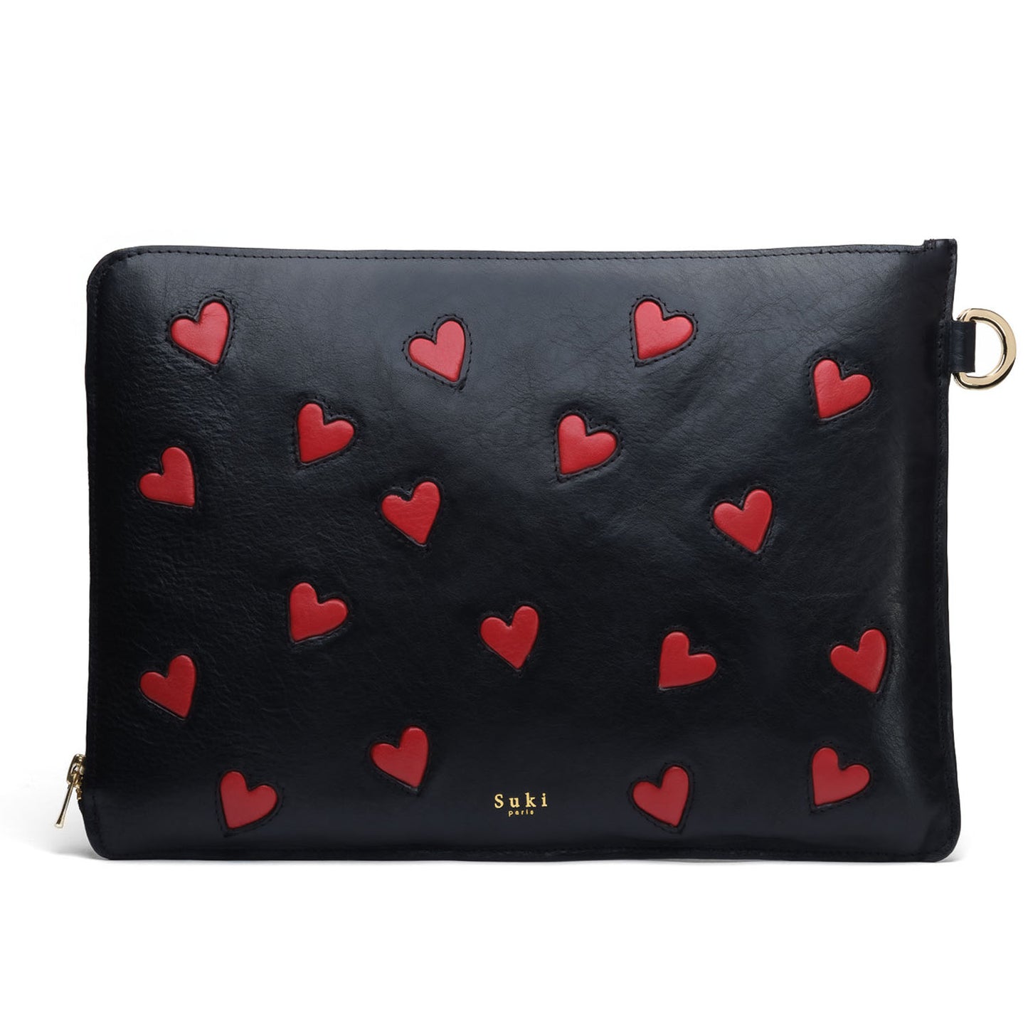 Pochette ordinateur cuir femme, fait main à Paris — Artemis