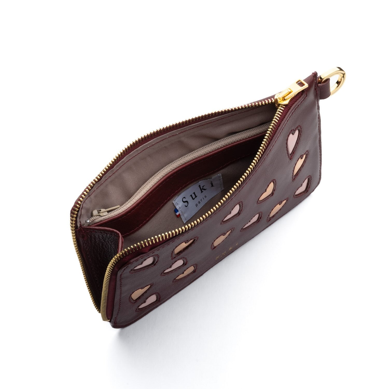 Pochette upcyclée portée en main, coloris naturel