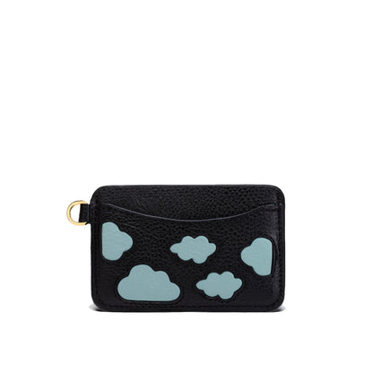 Porte-cartes cuir végétal, marqueterie artisanale multicolore