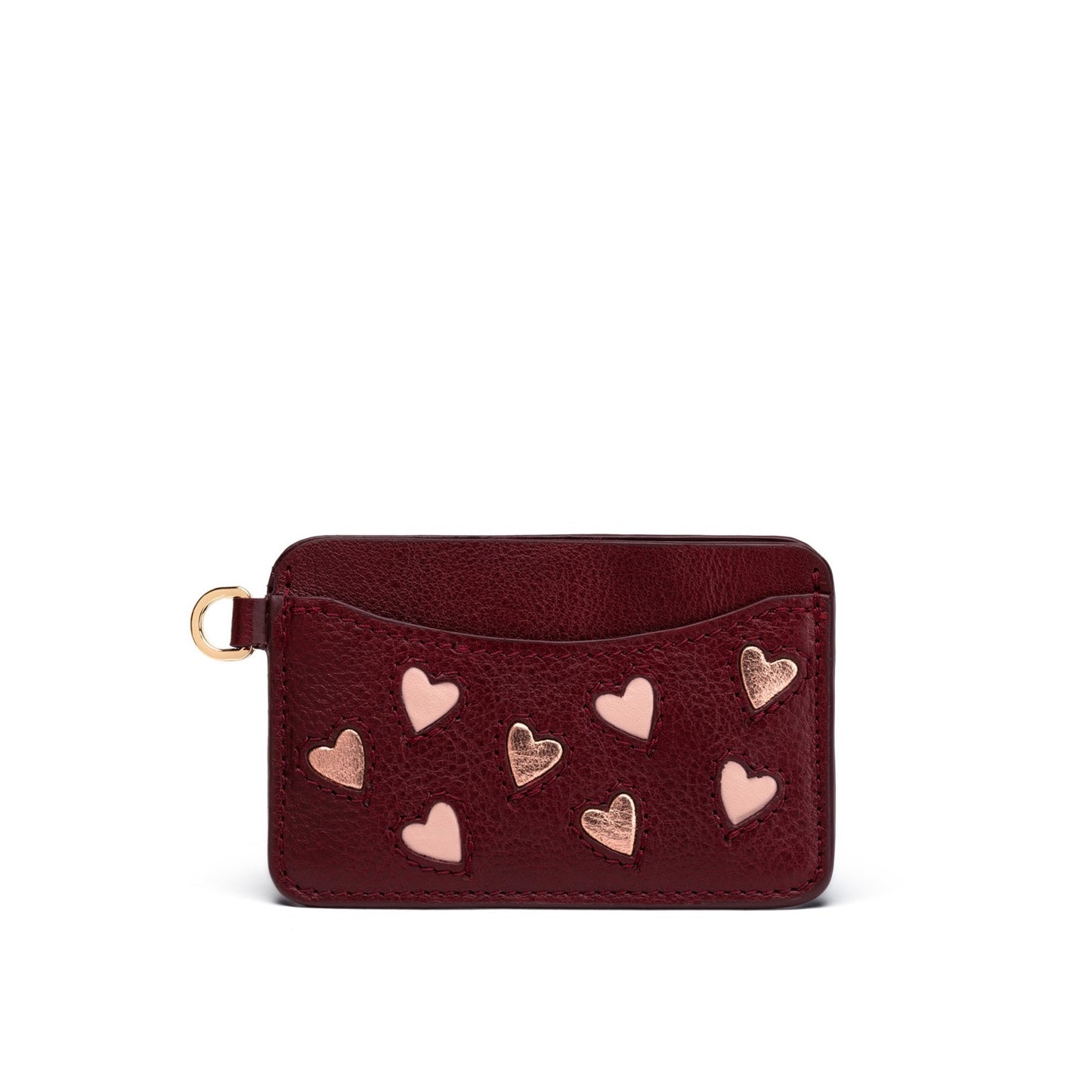 Porte-cartes cuir original, motif cœur tannage végétal