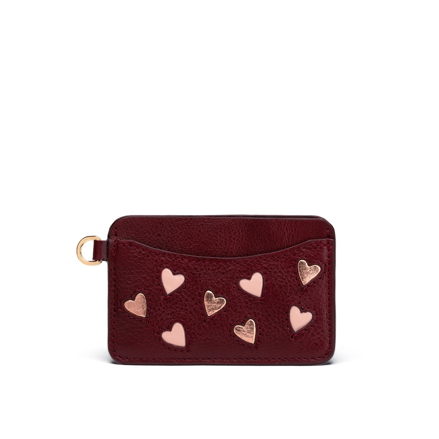 Porte-cartes cuir original, motif cœur tannage végétal