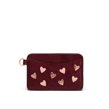 Porte-cartes cuir original, motif cœur tannage végétal