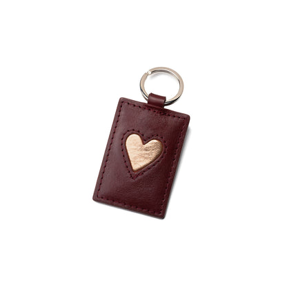 Porte-clé cœur cuir personnalisable, fait main à Paris