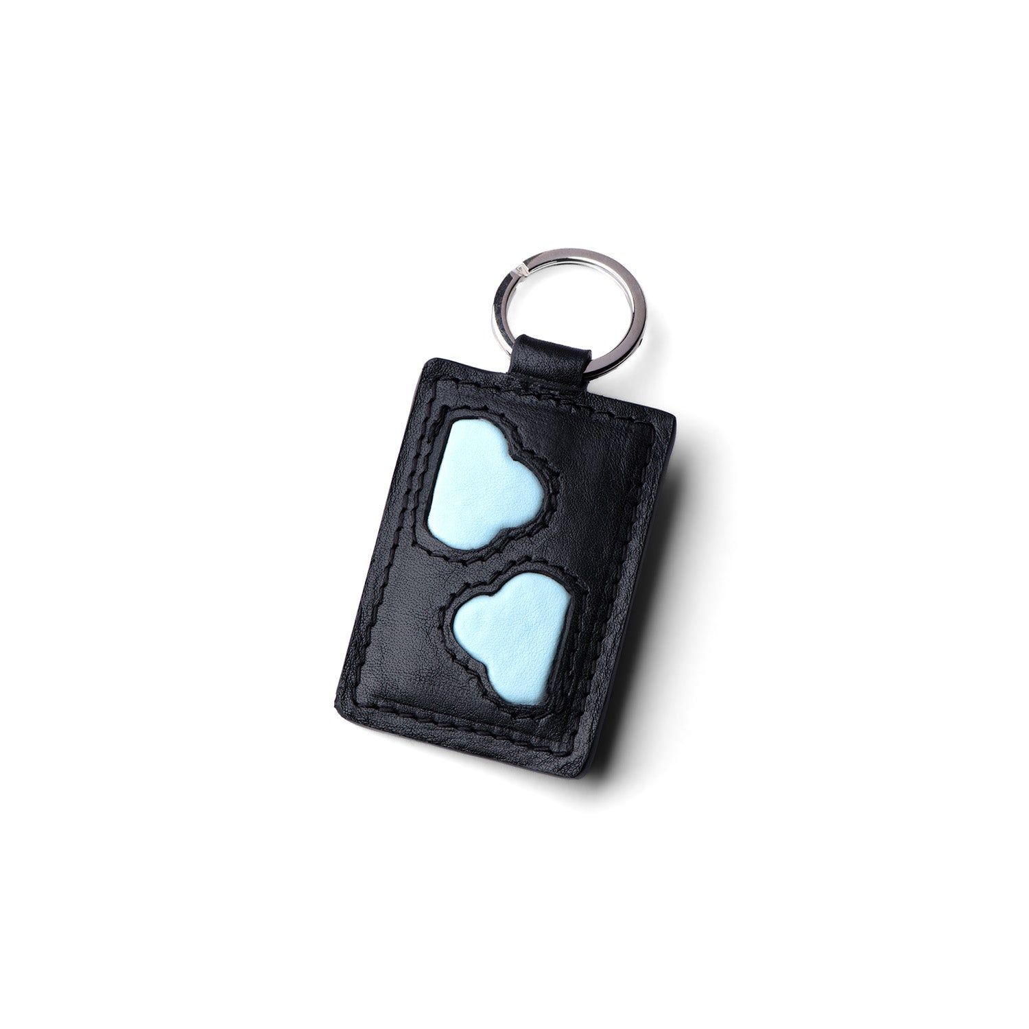 Porte-clé cuir motif nuage, fait main à Paris
