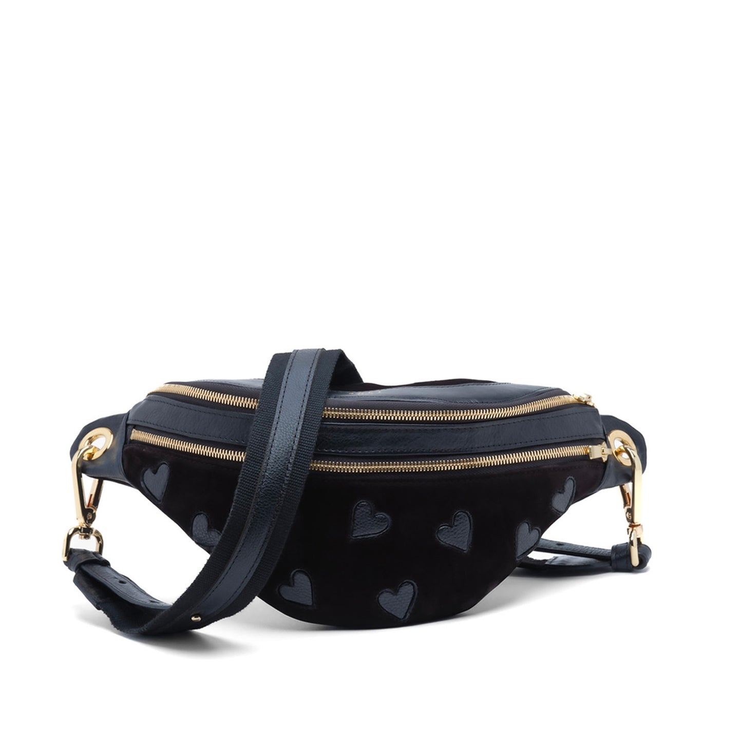 Ulysse black, sac banane cuir noir homme femme porté en bandoulière