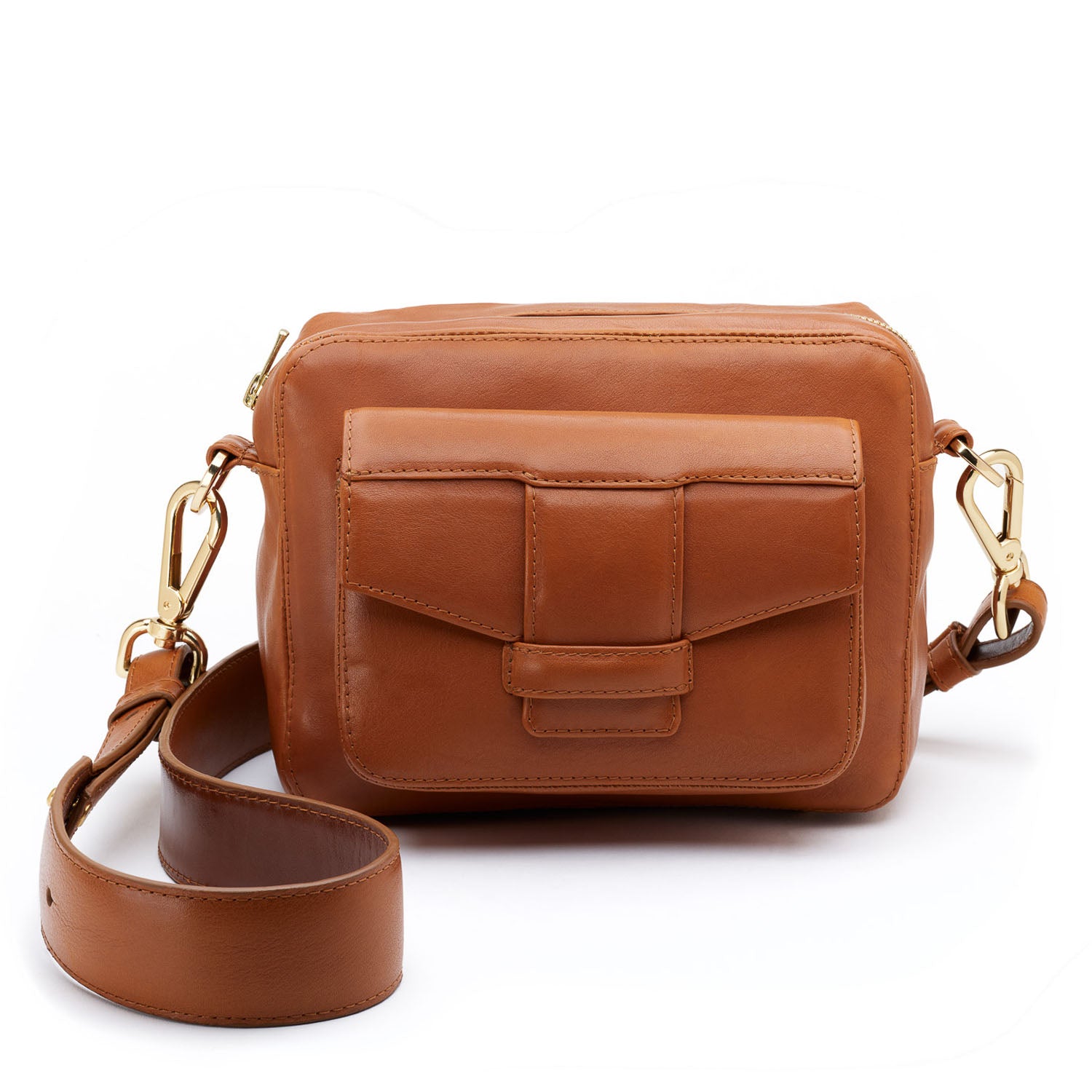 Cisco camel, camera bag cuir femme cousu main à Paris