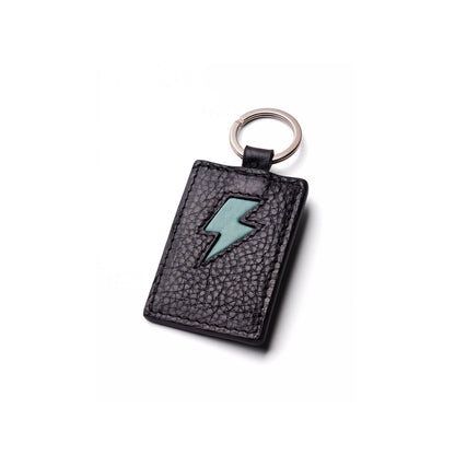 Porte-clé cuir étoile camel, maroquinerie artisanale parisienne
