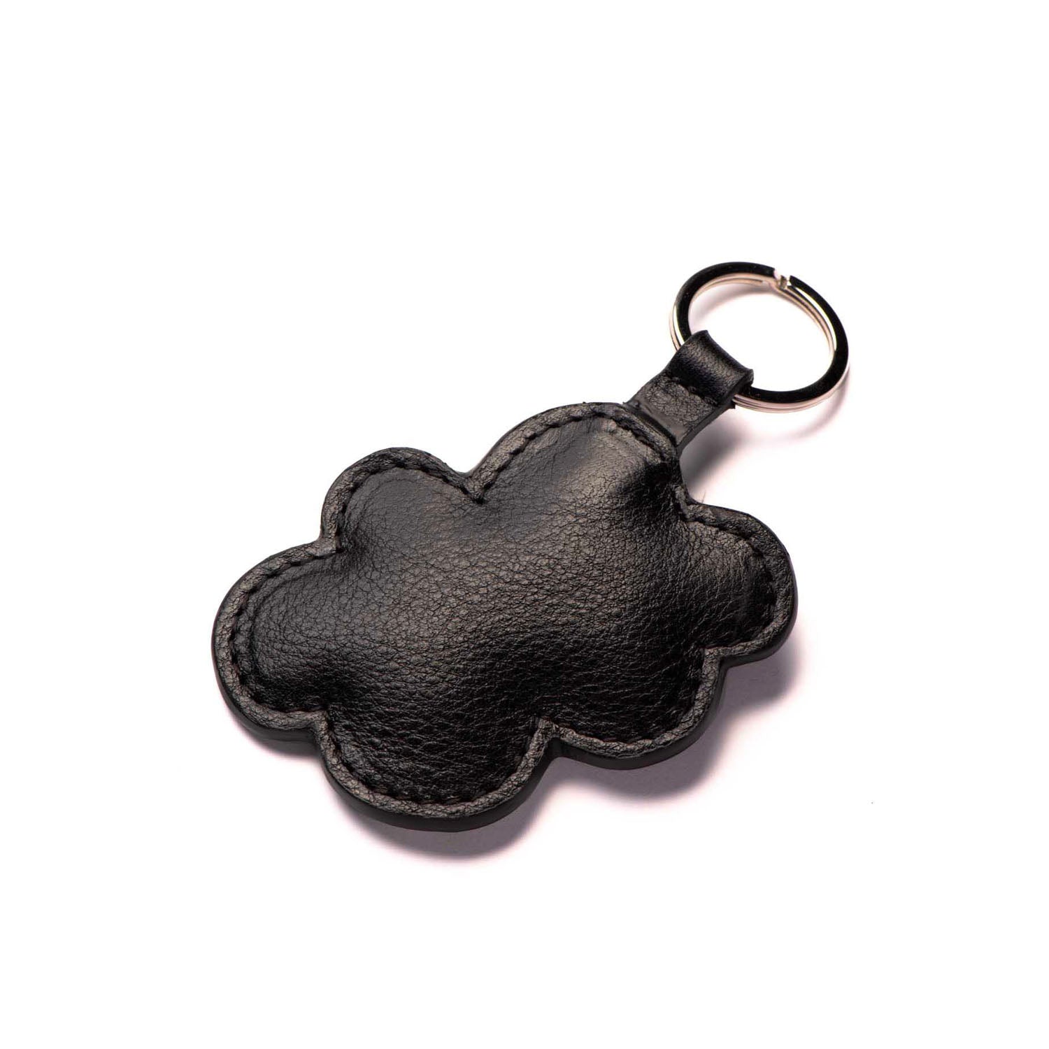 Porte-clé nuage cuir, anneau laiton, confectionné rue Labie